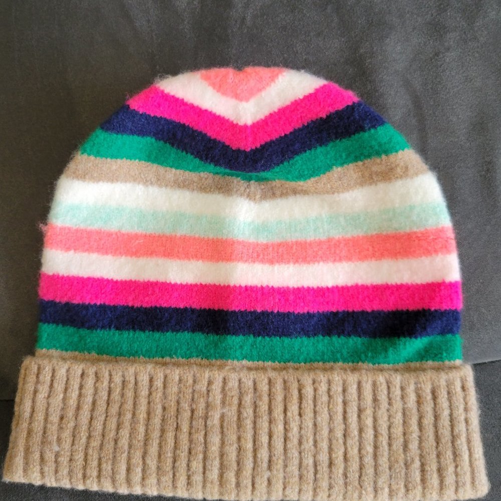NWOT JCrew Multi Color Striped Hat One Size